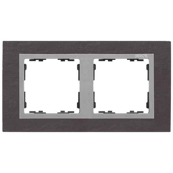 Рамка 2 поста Simon 82 Nature камень, сланец-алюминий
