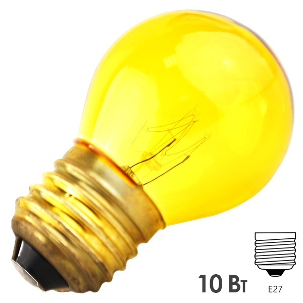 Лампа Foton decor P45 CL 10W E27 230V yellow/желтый