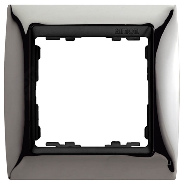 Рамка 1 пост Simon 82, вороненая сталь-графит