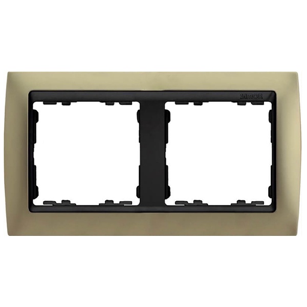 Рамка 2 поста Simon 82, шампань-графит