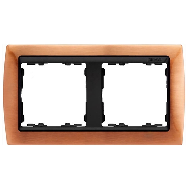 Рамка 2 поста Simon 82, античная медь-графит