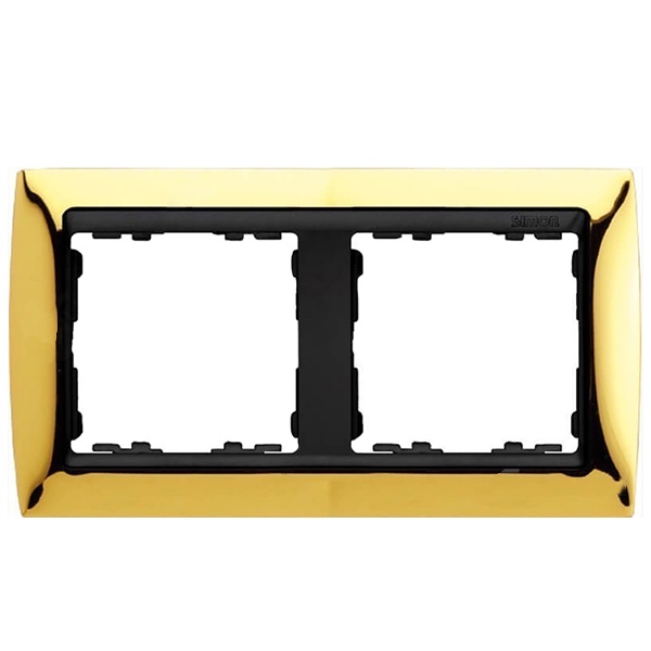 Рамка 2 поста Simon 82, золото-графит