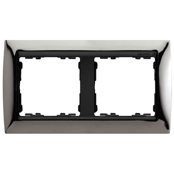Рамка 2 поста Simon 82, вороненая сталь-графит