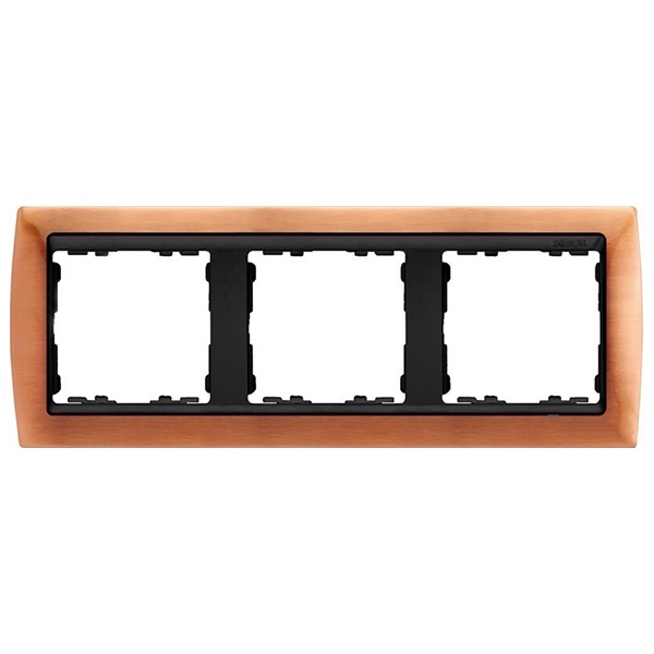 Рамка 3 поста Simon 82, античная медь-графит