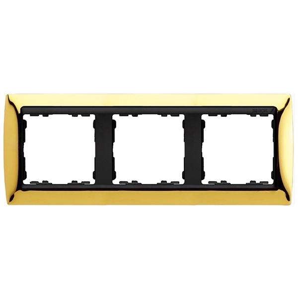 Рамка 3 поста Simon 82, золото-графит