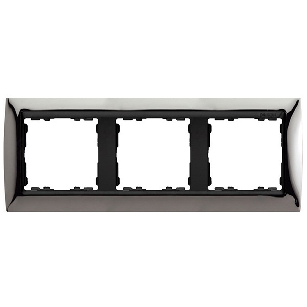 Рамка 3 поста Simon 82, вороненая сталь-графит