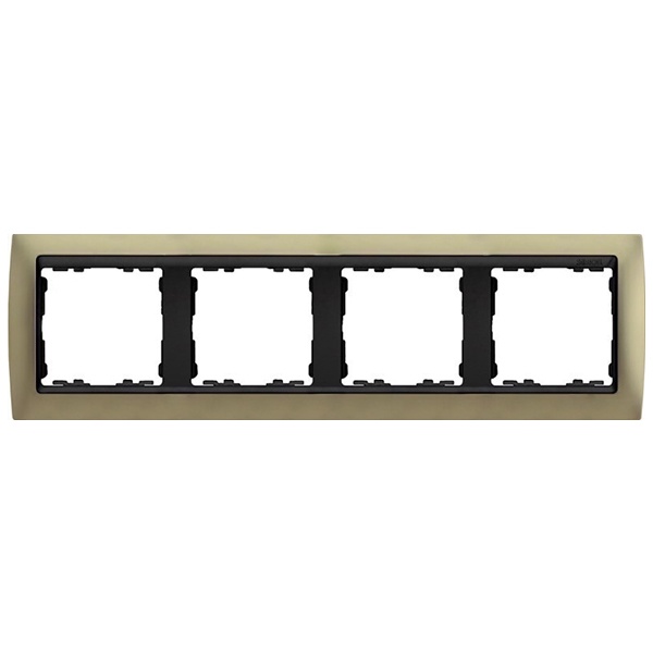 Рамка 4 поста Simon 82, шампань-графит