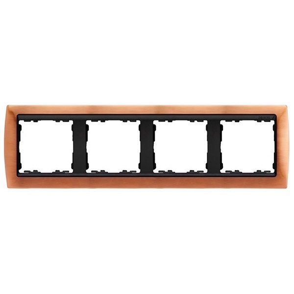 Рамка 4 поста Simon 82, античная медь-графит