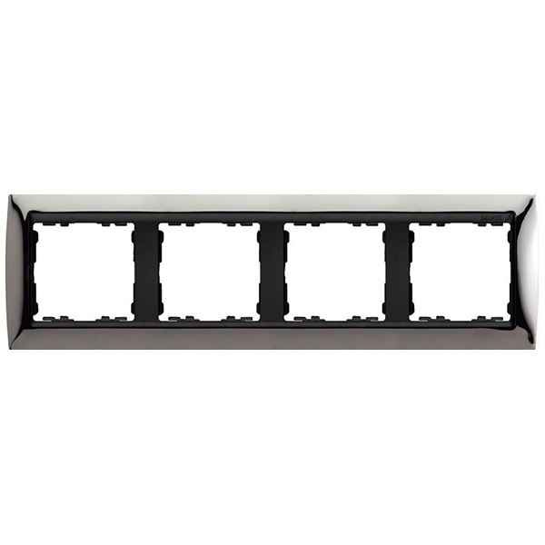 Рамка 4 поста Simon 82, вороненая сталь-графит