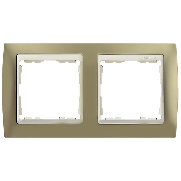 Рамка 2 поста Simon 82, шампань-слоновая кость