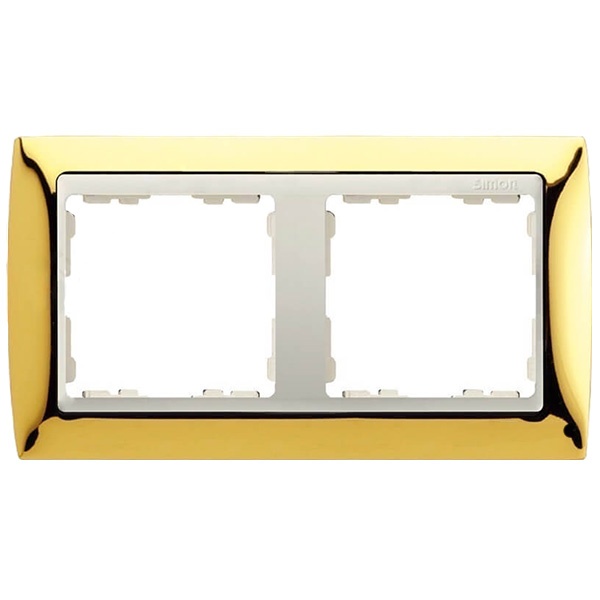 Рамка 2 поста Simon 82, золото-слоновая кость