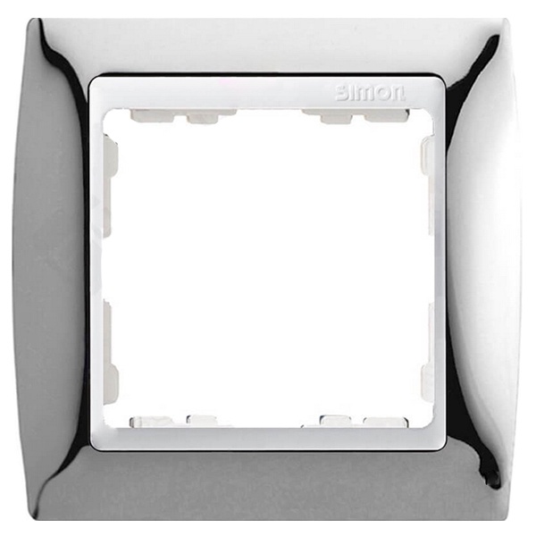 Рамка 1 пост Simon 82, хром-белый