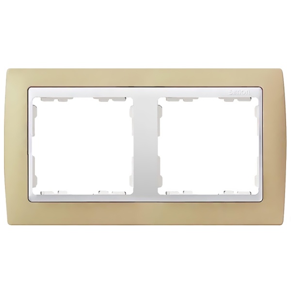 Рамка 2 поста Simon 82, кремовый-белый