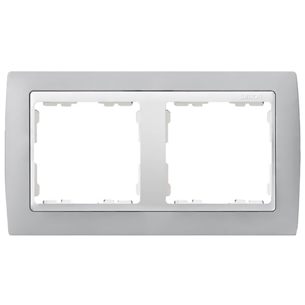Рамка 2 поста Simon 82, серый-белый