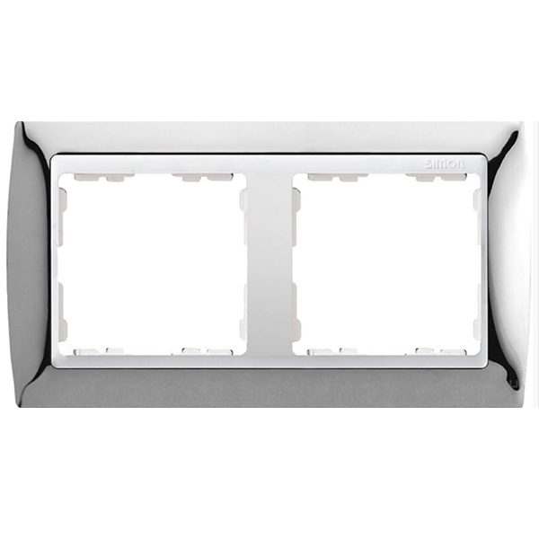 Рамка 2 поста Simon 82, хром-белый