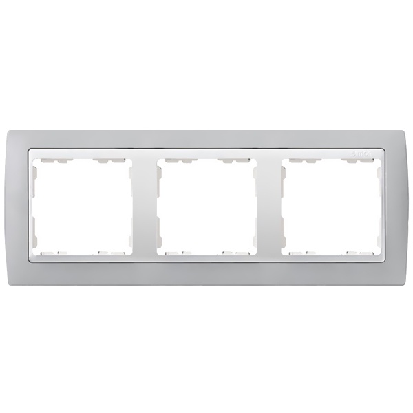 Рамка 3 поста Simon 82, серый-белый