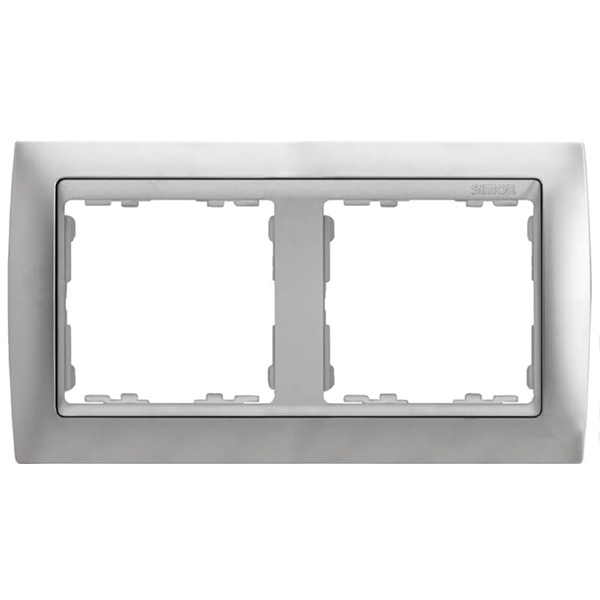 Рамка 2 поста Simon 82, алюминий-алюминий