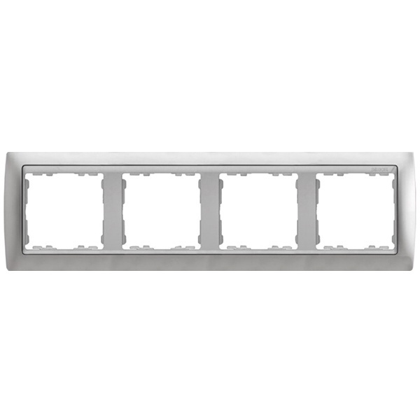 Рамка 4 поста Simon 82, алюминий-алюминий