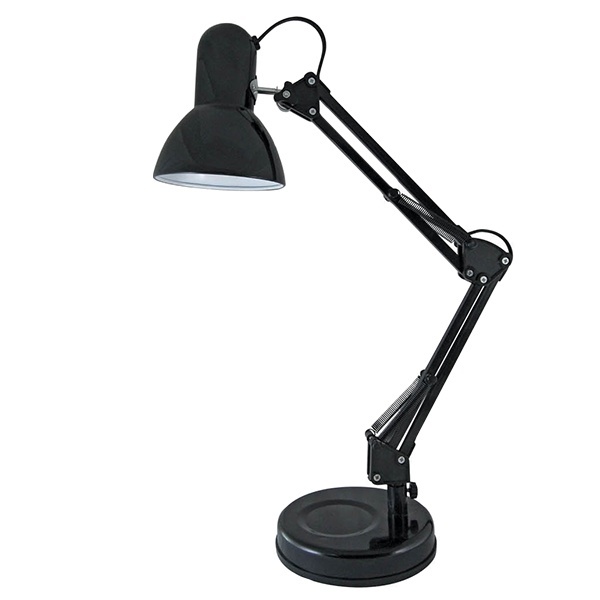 Светильник настольный TDM на основании 2 колена 60Вт, E27 черный