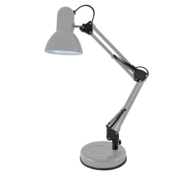 Светильник настольный TDM на основании 2 колена 60Вт, E27 серый