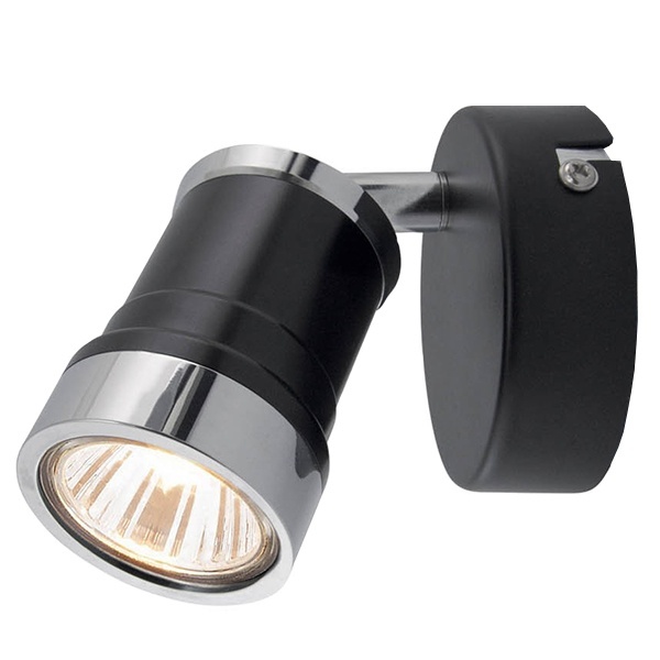 Спот TDM СНС 50 Вт, GU10, 230В, 50 Гц, IP44, Юкка, черный/хром