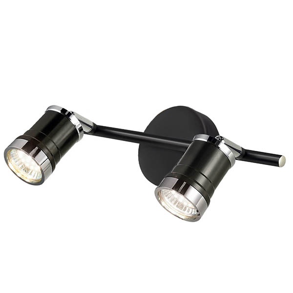 Спот TDM СНС 2х50Вт, GU10, 230 В, 50 Гц, IP44, Юкка, черный/хром