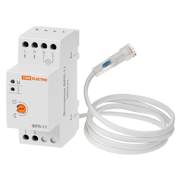 Фотореле TDM ФРЛ-11 2-100Лк 20А DIN-рейка (с датчиком IP65)