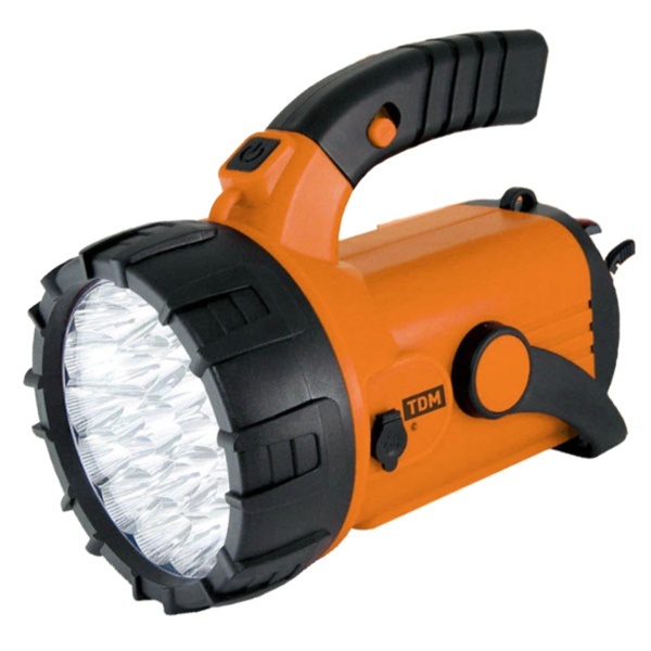 Фонарь светодиодный TDM Прожектор аккумуляторный 23+18LED 28Lm/W поворотная ручка, подставка