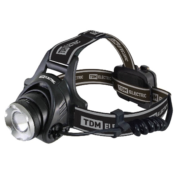 Фонарь налобный аккумуляторный TDM 3W 1LED CREE Li-Ion 2x18650 2Ah фокусировка луча
