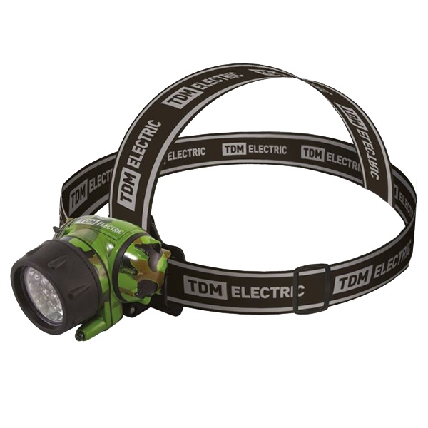 Фонарь налобный TDM Тактика 5 12+2LED 94Lm батареи типа 3xAAA