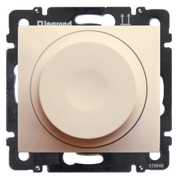 Светорегулятор Legrand Valena поворотный универсальный 2-проводный 5-300 Вт слоновая кость (бежевый)