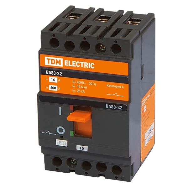 Автоматический выключатель TDM ВА88-32 3Р 16А 25кА (автомат электрический)