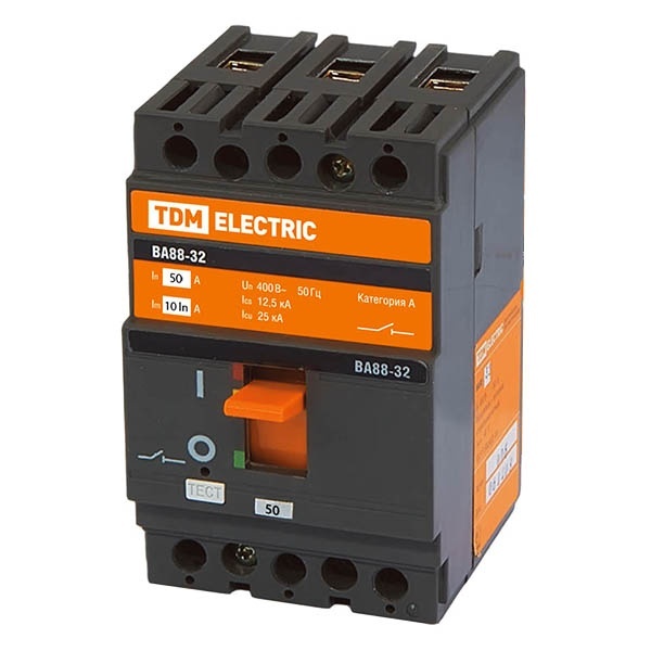 Автоматический выключатель TDM ВА88-32 3Р 50А 25кА (автомат электрический)