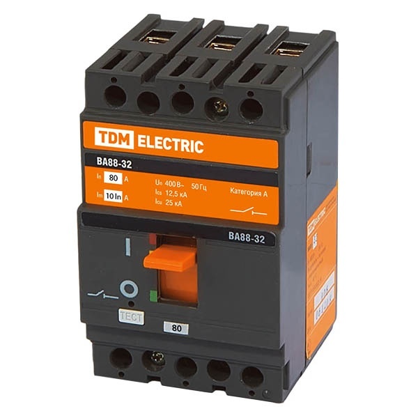 Автоматический выключатель TDM ВА88-32 3Р 80А 25кА (автомат электрический)