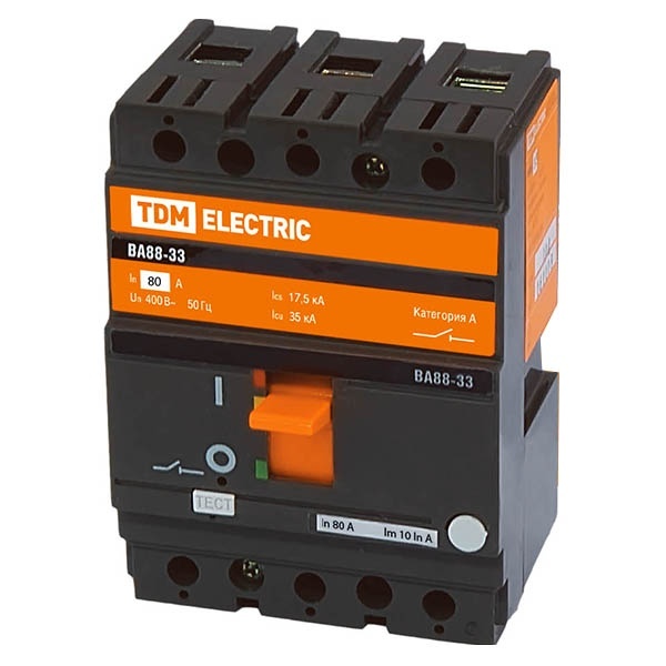 Автоматический выключатель TDM ВА88-33 3Р 80А 35кА (автомат электрический)
