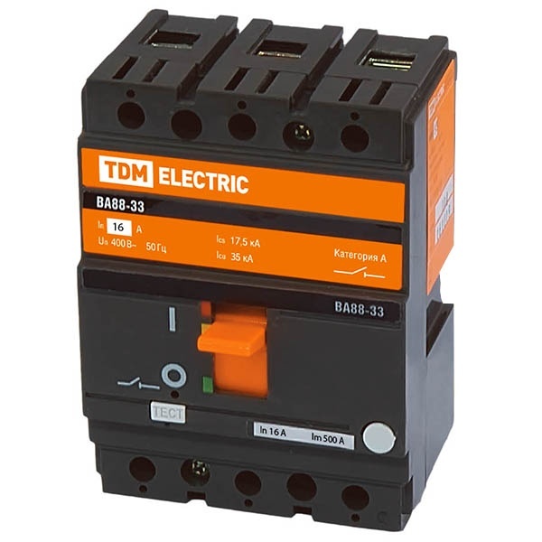 Автоматический выключатель TDM ВА88-33 3Р 16А 35кА (автомат электрический)