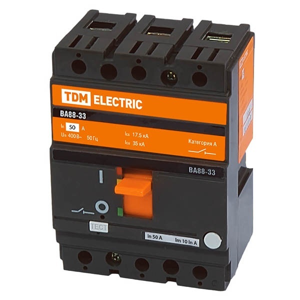 Автоматический выключатель TDM ВА88-33 3Р 50А 35кА (автомат электрический)