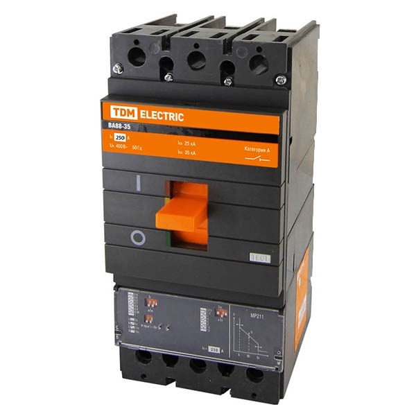 Автоматический выключатель TDM BA88-35 3P 250А 35кА с электронным расцепителем (автомат электрический)