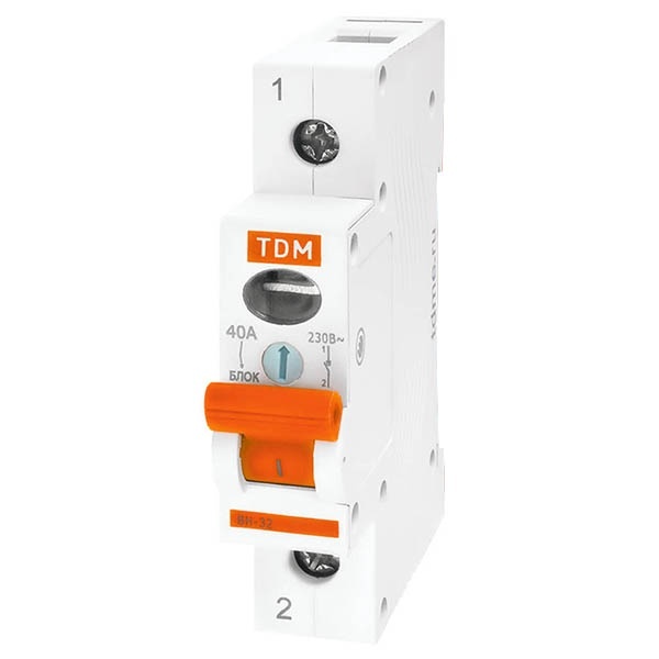 Выключатель нагрузки TDM ВН-32 1P 40A однофазный (рубильник)