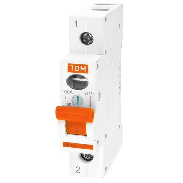 Выключатель нагрузки TDM ВН-32 1P 125A однофазный (рубильник)