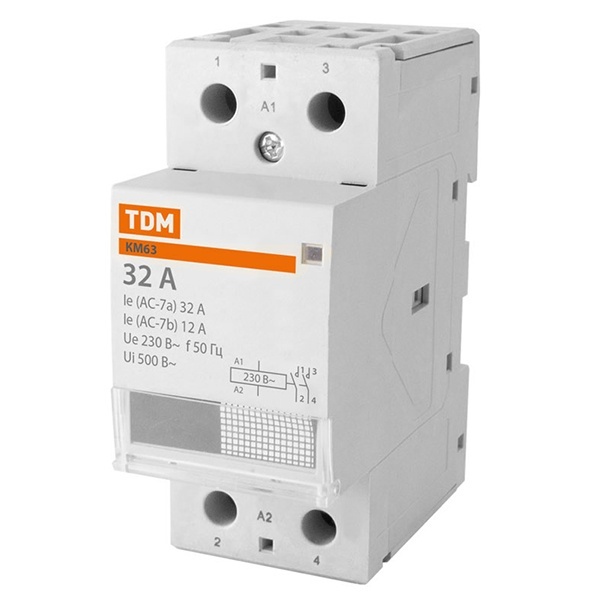 Контактор модульный TDM КМ63/2-32А 2НО 2 модуля
