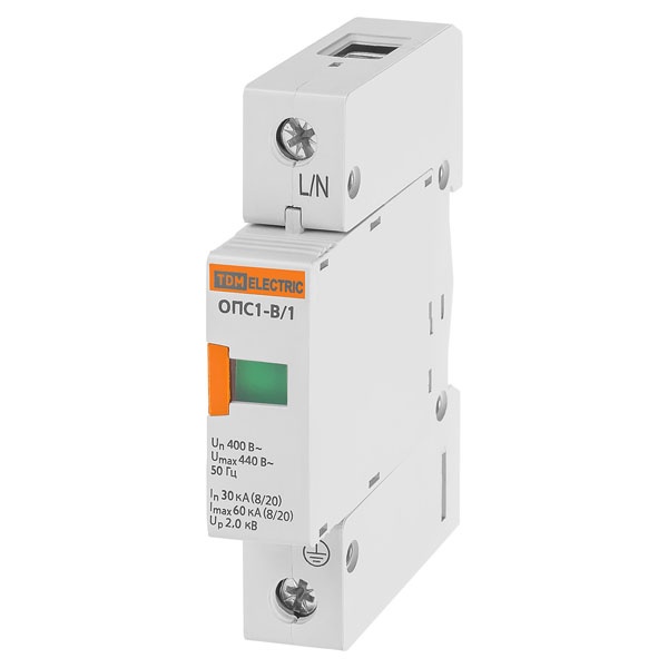 Разрядник TDM ОПС1-B 1Р In30kA Un400B Im60kA