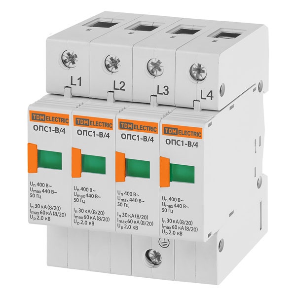 Разрядник TDM ОПС1-B 4Р In30kA Un400B Im60kA