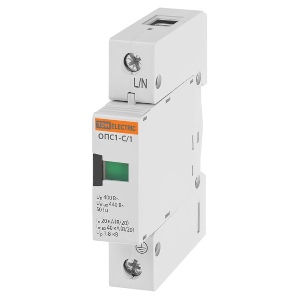 Разрядник TDM ОПС1-C 1Р In20kA Un400B Im40kA