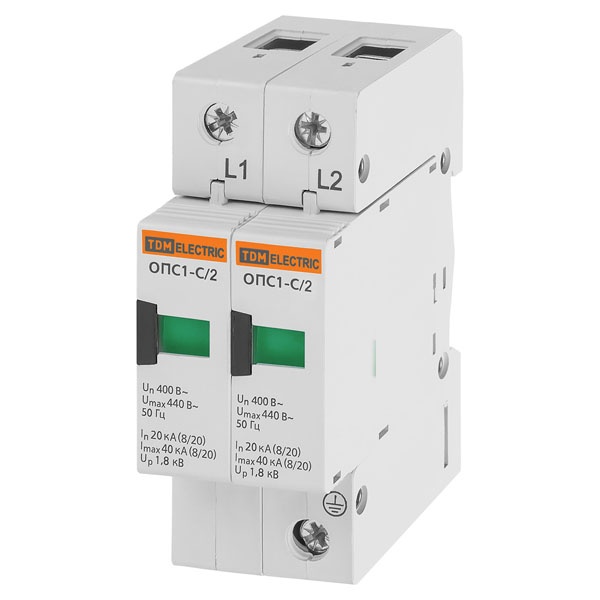 Разрядник TDM ОПС1-C 2Р In20kA Un400B Im40kA