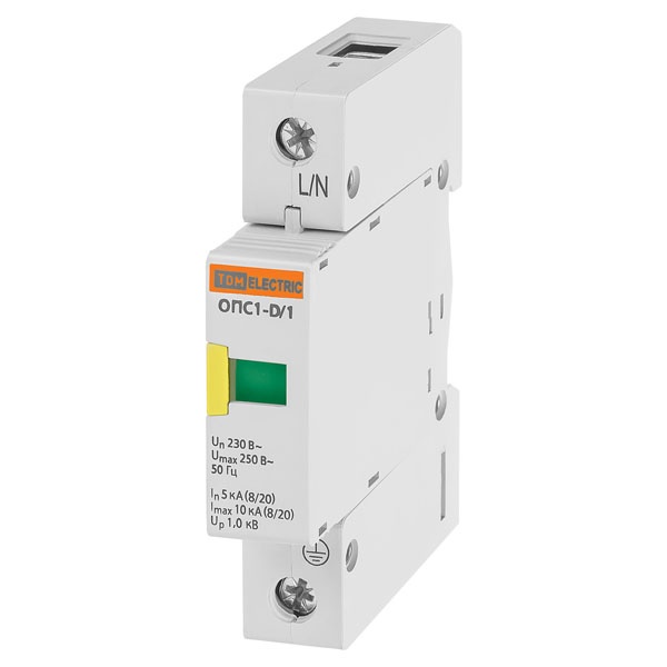 Разрядник TDM ОПС1-D 1Р In5kA Un230B Im10kA