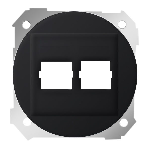 Адаптер Simon 88 на два разъема RJ45 75542-30 графит