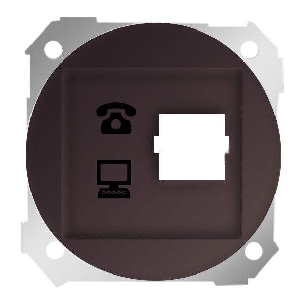 Адаптер Simon 88 на один разъем RJ45 75542-30 коричневый