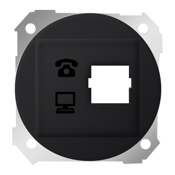 Адаптер Simon 88 на один разъем RJ45 75542-30 графит