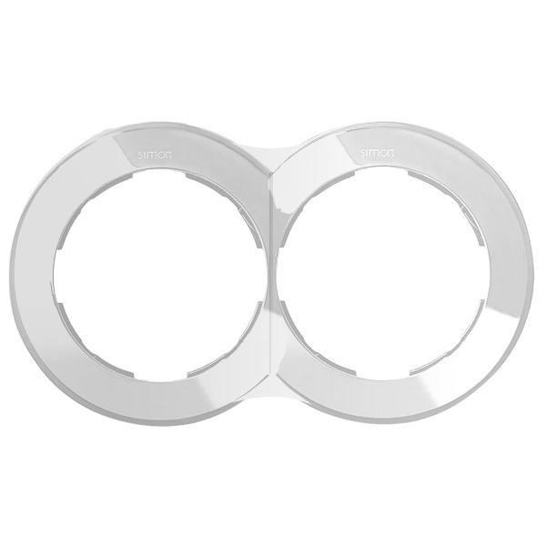 Рамка Simon 88 2 поста круг в круге белый